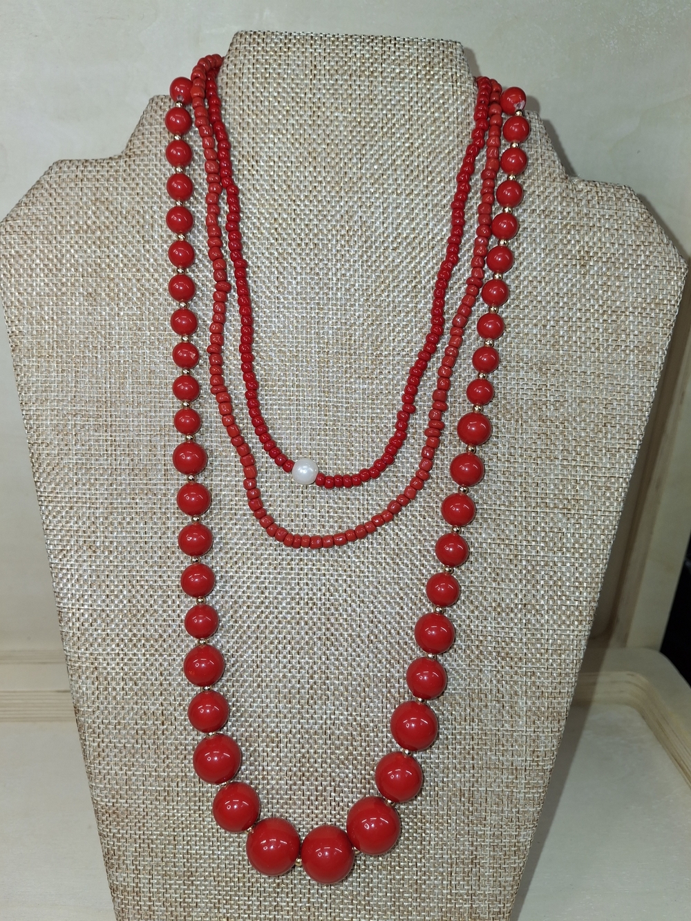 Red Layered Bead Necklace - Stylish Women’s Jewelry